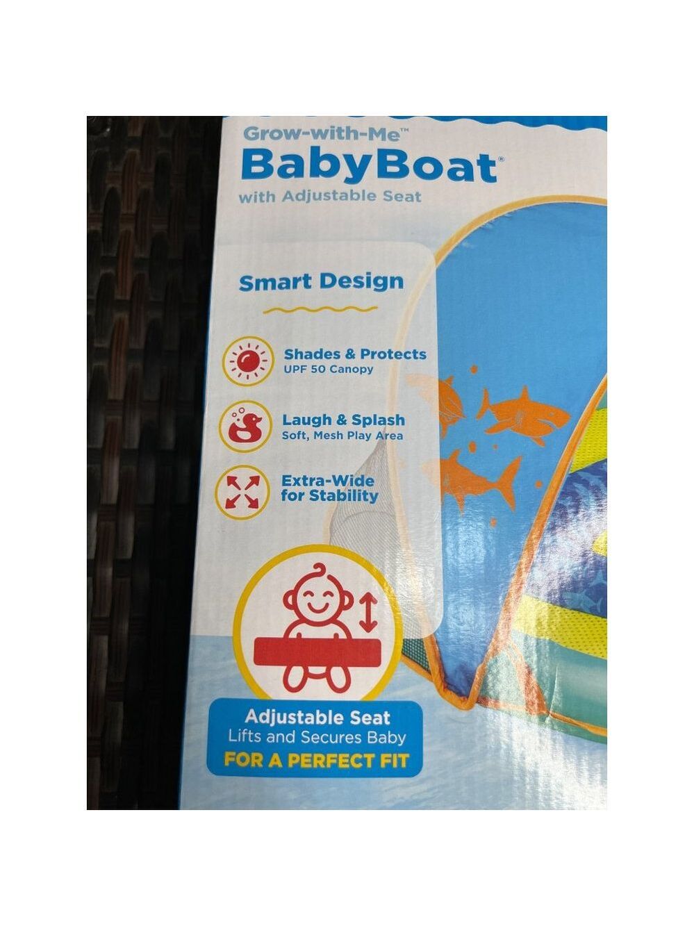 NEW Swim School Baby Boat Pool Inflatable Canopy 6-24m Blue Level 1 - Picture 2 of 4